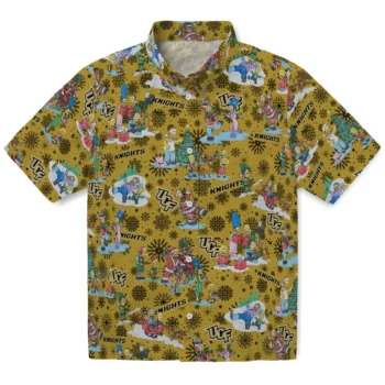 ucf knights simpsons christmas gold hawaiian shirts best selling