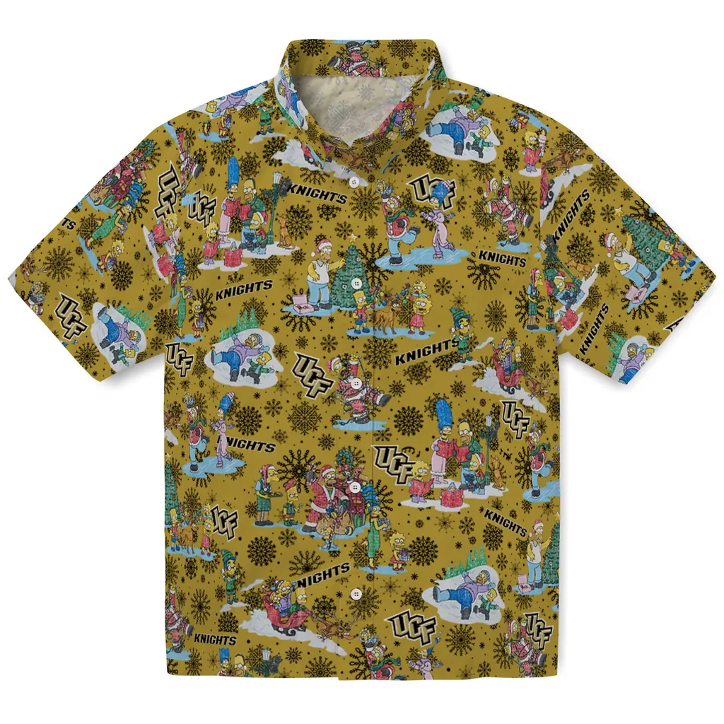 UCF Knights Hawaiian Shirt - Simpsons Christmas ucf knights simpsons christmas gold hawaiian shirts best selling