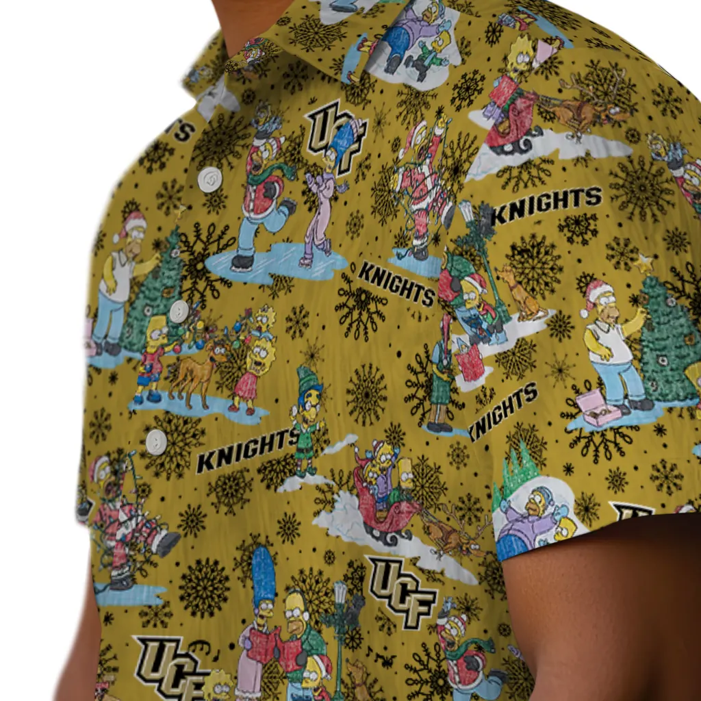 UCF Knights Hawaiian Shirt - Simpsons Christmas ucf knights simpsons christmas gold hawaiian shirts trendy