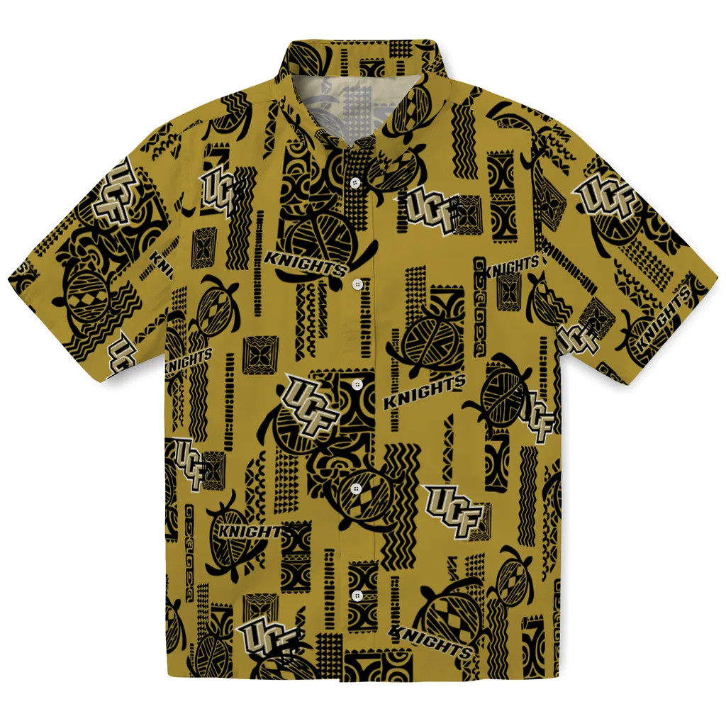 UCF Knights Hawaiian Shirt - Turtle Lines ucf knights turtle lines gold hawaiian shirts best selling