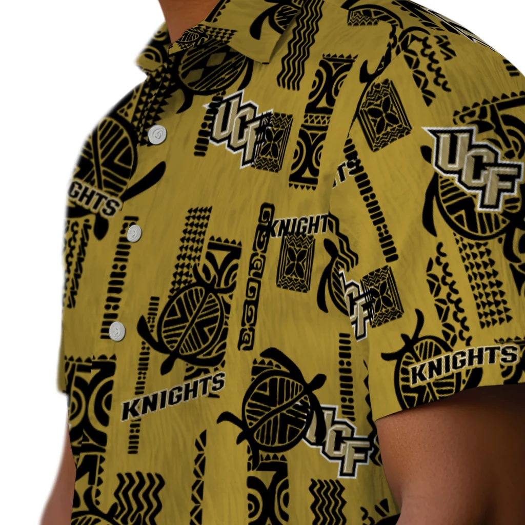 UCF Knights Hawaiian Shirt - Turtle Lines ucf knights turtle lines gold hawaiian shirts trendy