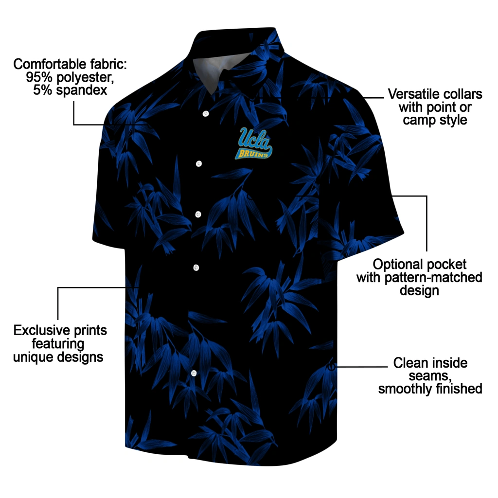 UCLA Bruins Hawaiian Shirt - Bamboo Branches ucla bruins bamboo branches blue black hawaiian shirts new arrival