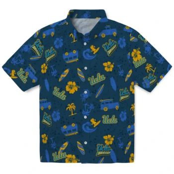 ucla bruins beach vibe navy hawaiian shirts best selling