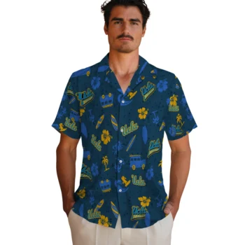 ucla bruins beach vibe navy hawaiian shirts fashion forward