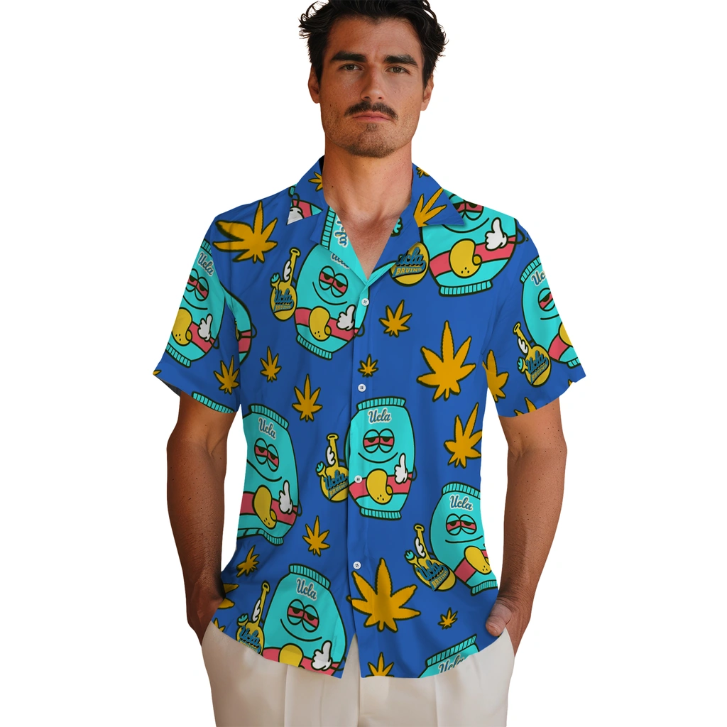 UCLA Bruins Hawaiian Shirt - Chill Vibe ucla bruins bong smile blue hawaiian shirts fashion forward