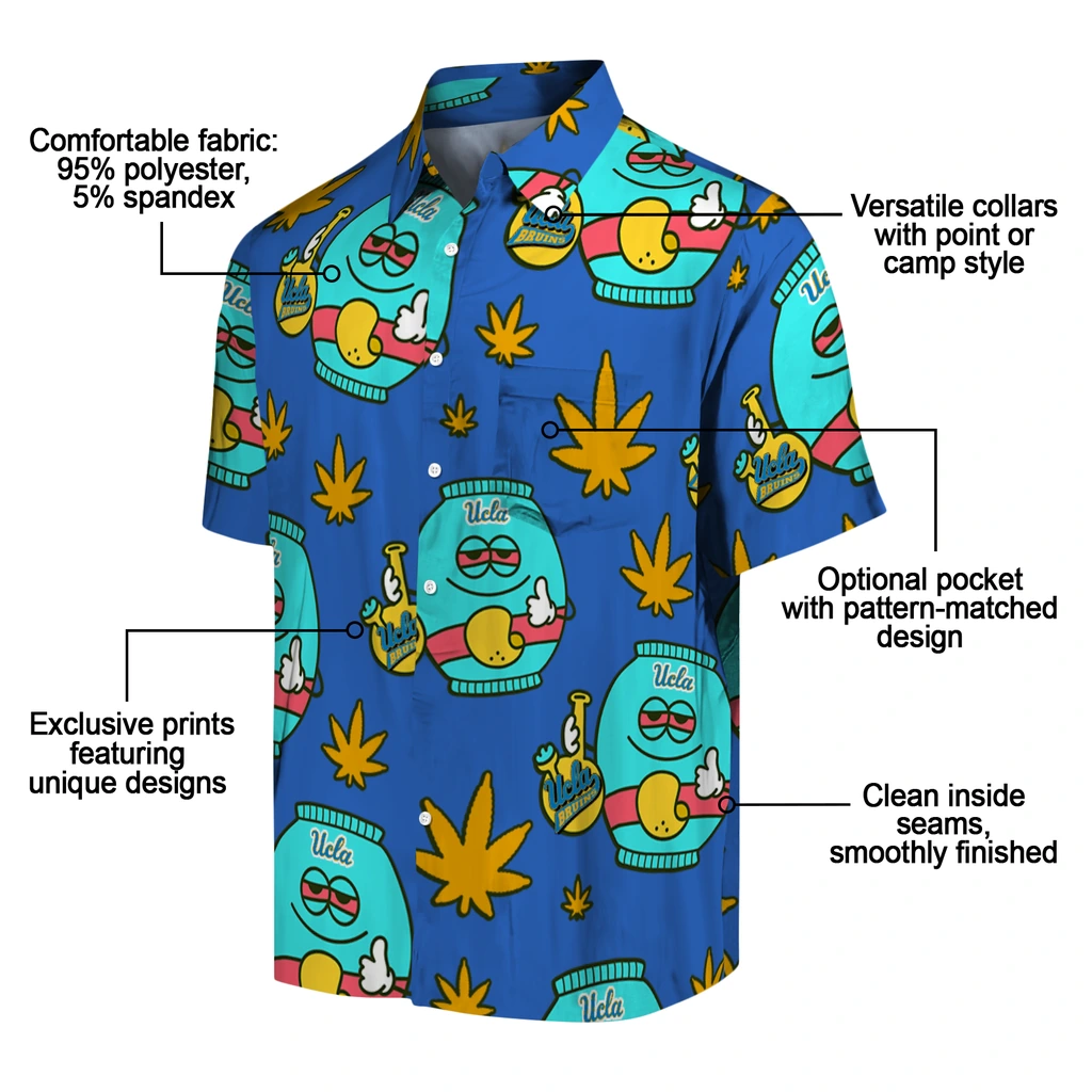 UCLA Bruins Hawaiian Shirt - Chill Vibe ucla bruins bong smile blue hawaiian shirts new arrival