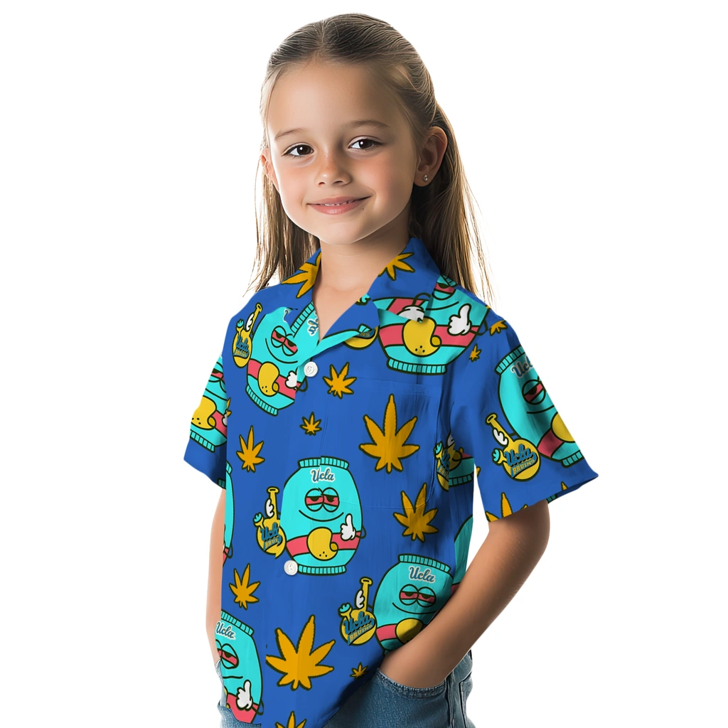 UCLA Bruins Hawaiian Shirt - Chill Vibe ucla bruins bong smile blue hawaiian shirts premium grade