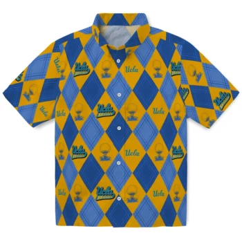 ucla bruins balloon plaid blue hawaiian shirts best selling