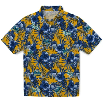ucla bruins hibiscus exotic blue hawaiian shirts best selling