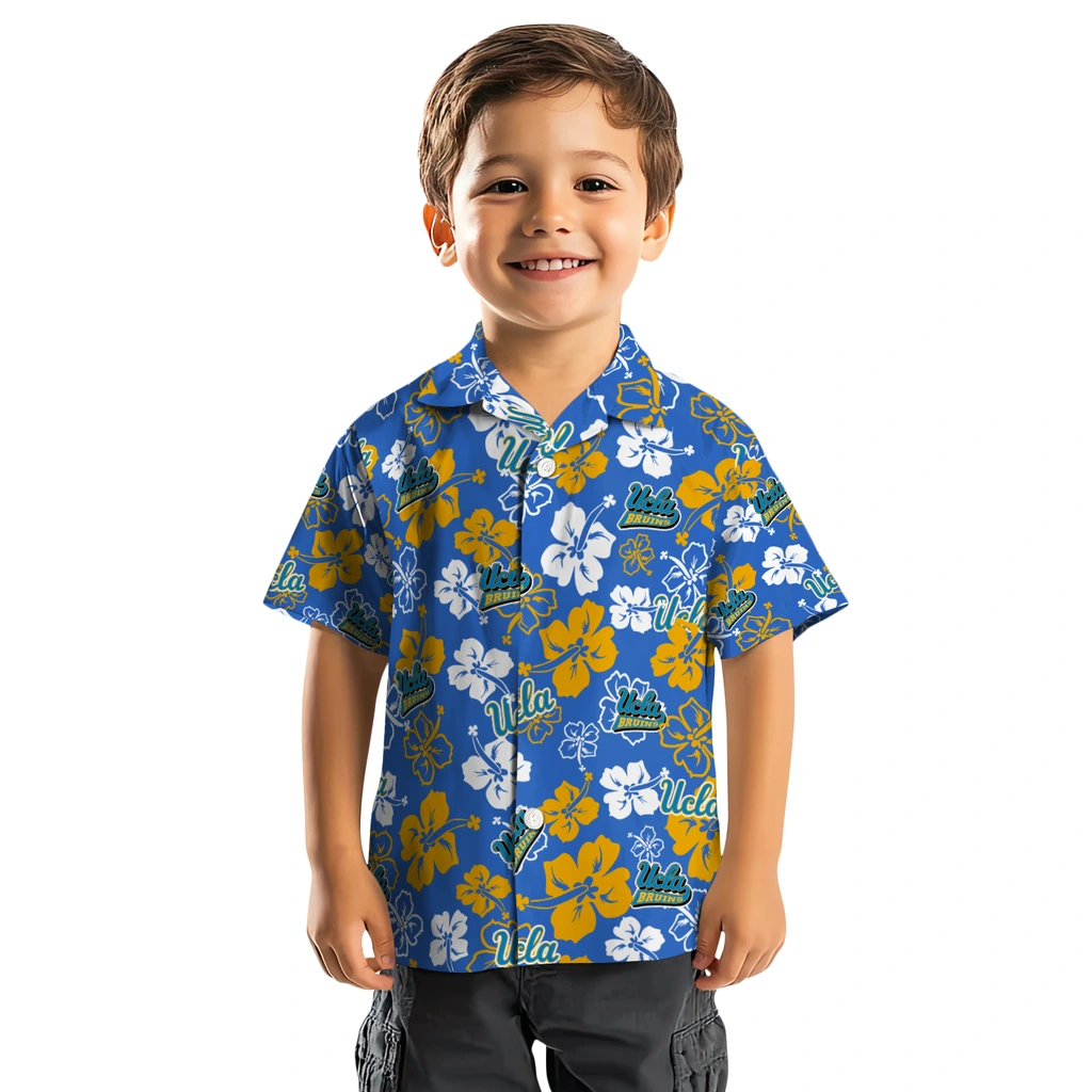 UCLA Bruins Hawaiian Shirt - Hibiscus Flower Design ucla bruins hibiscus bloom blue hawaiian shirts top rated