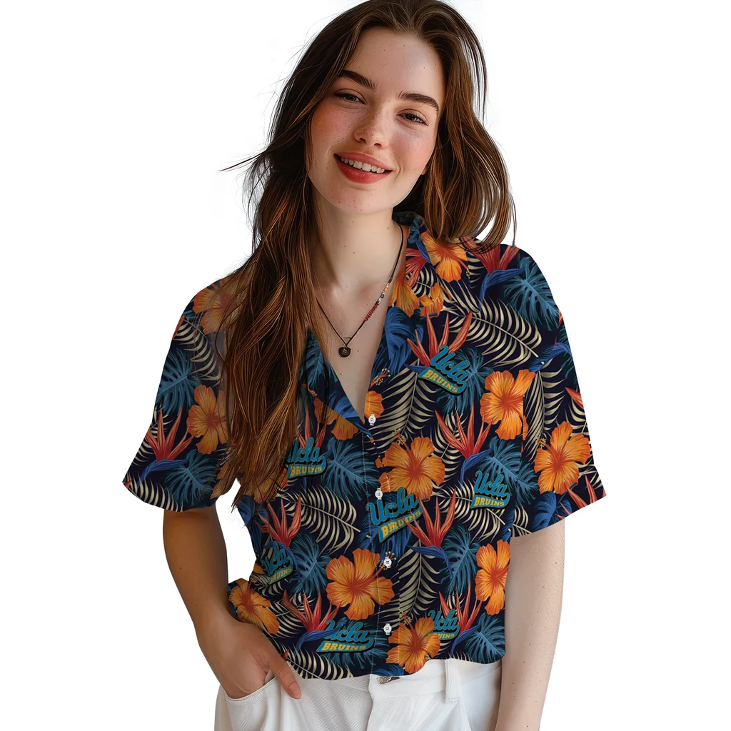 UCLA Bruins Hawaiian Shirt - Hibiscus Foliage ucla bruins hibiscus foliage hawaiian shirts latest model