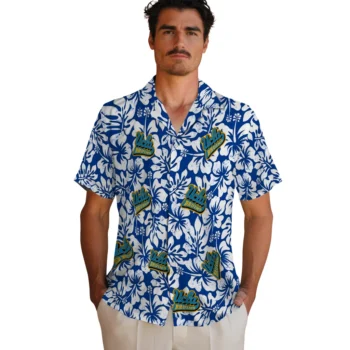 ucla bruins hibiscus motif blue white hawaiian shirts fashion forward