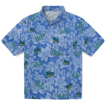 ucla bruins hibiscus oasis blue hawaiian shirts best selling