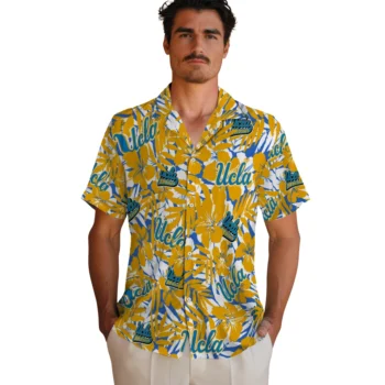 ucla bruins hibiscus overlay hawaiian shirts fashion forward