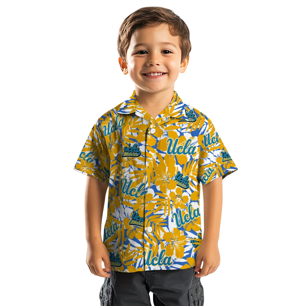 UCLA Bruins Hawaiian Shirt - Hibiscus Overlay ucla bruins hibiscus overlay hawaiian shirts top rated