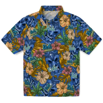 ucla bruins tiki jungle blue hawaiian shirts best selling