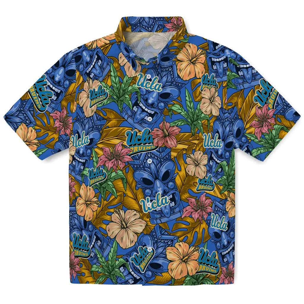 UCLA Bruins Hawaiian Shirt - Hibiscus Tiki Jungle ucla bruins tiki jungle blue hawaiian shirts best selling