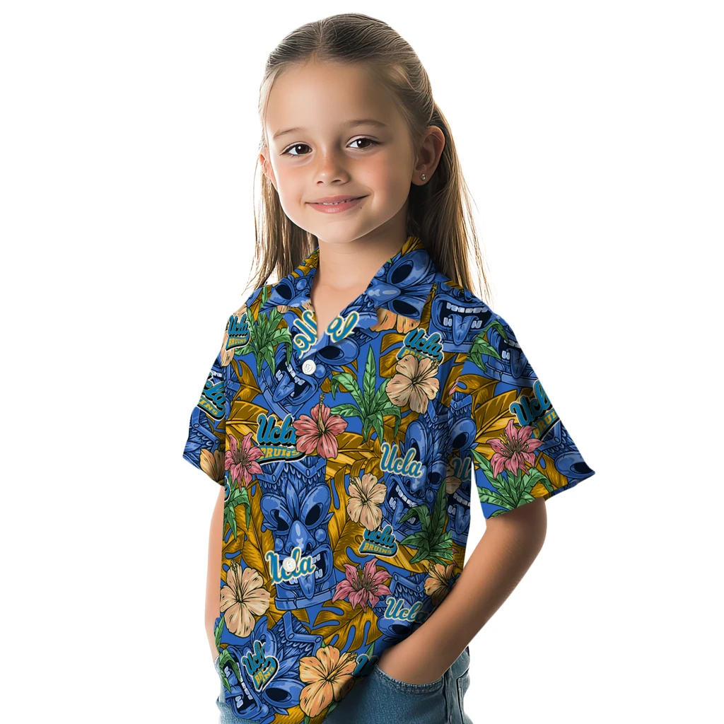 UCLA Bruins Hawaiian Shirt - Hibiscus Tiki Jungle ucla bruins tiki jungle blue hawaiian shirts premium grade