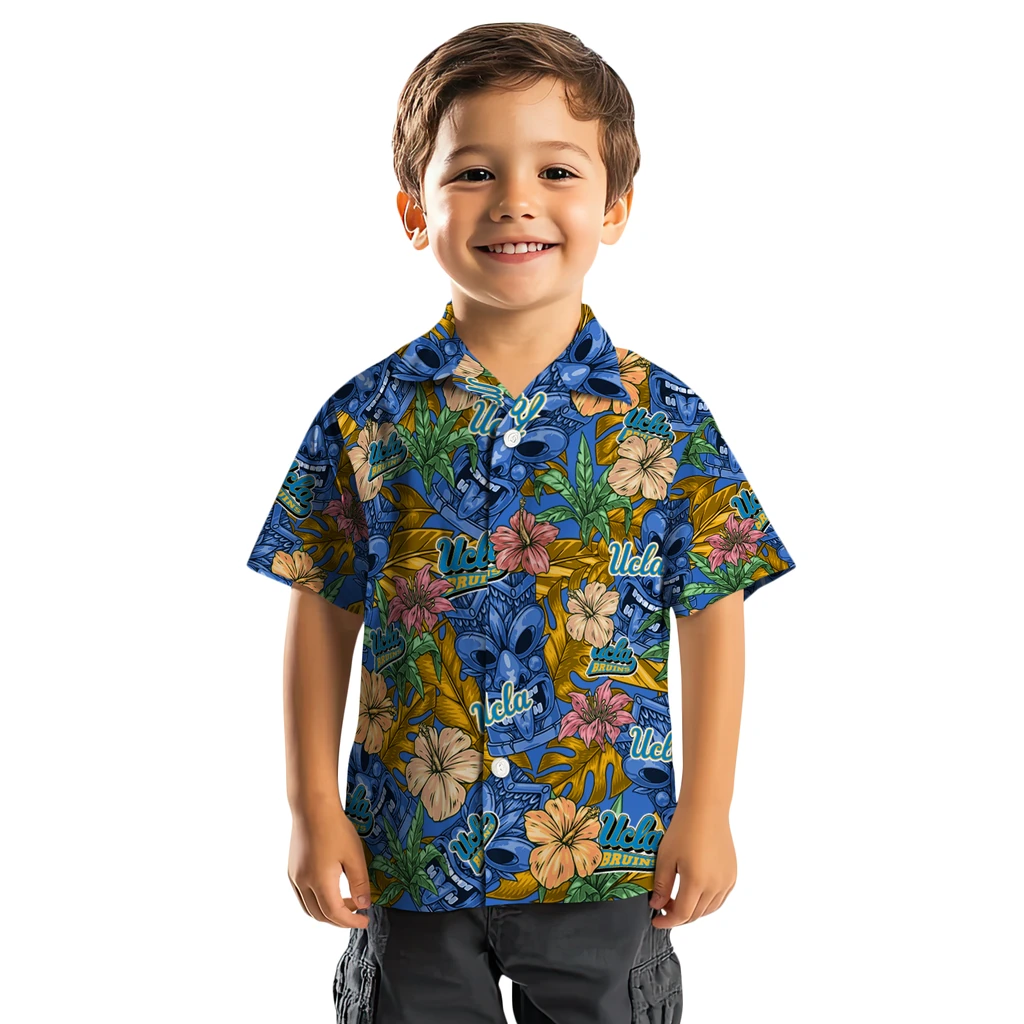 UCLA Bruins Hawaiian Shirt - Hibiscus Tiki Jungle ucla bruins tiki jungle blue hawaiian shirts top rated