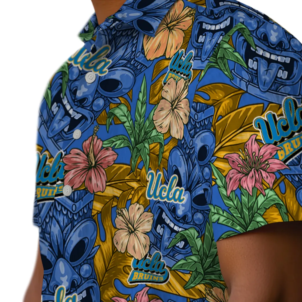 UCLA Bruins Hawaiian Shirt - Hibiscus Tiki Jungle ucla bruins tiki jungle blue hawaiian shirts trendy