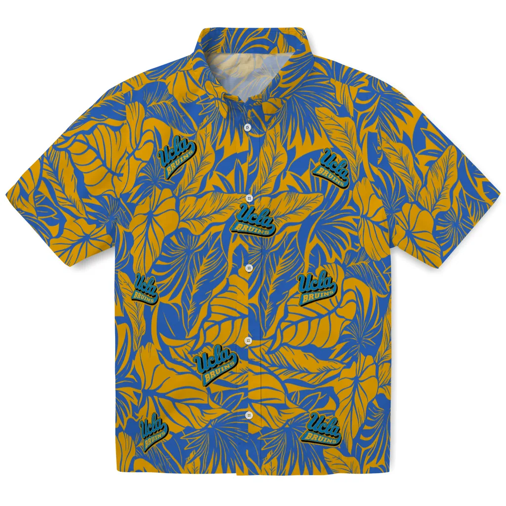 UCLA Bruins Hawaiian Shirt - Monstera Layer ucla bruins monstera layer blue hawaiian shirts best selling