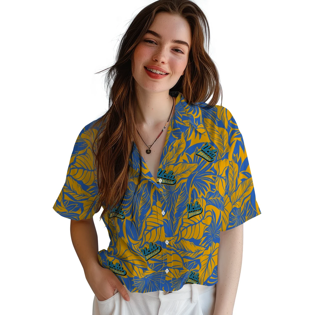 UCLA Bruins Hawaiian Shirt - Monstera Layer ucla bruins monstera layer blue hawaiian shirts latest model