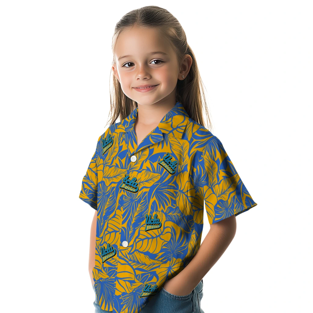UCLA Bruins Hawaiian Shirt - Monstera Layer ucla bruins monstera layer blue hawaiian shirts premium grade