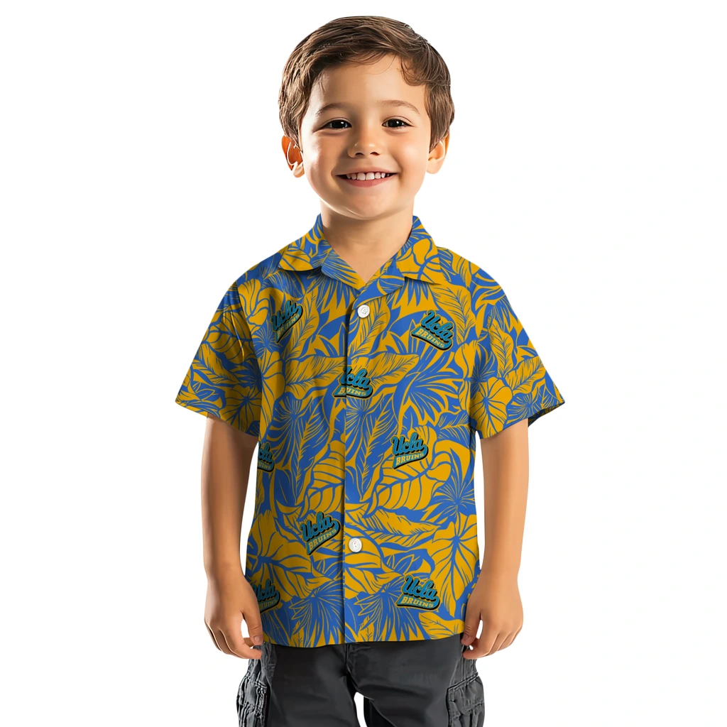 UCLA Bruins Hawaiian Shirt - Monstera Layer ucla bruins monstera layer blue hawaiian shirts top rated