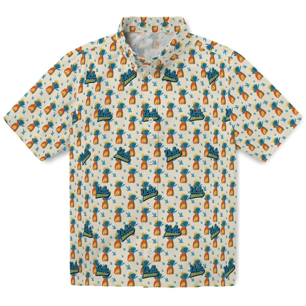UCLA Bruins Hawaiian Shirt - Pineapple Delight ucla bruins pineapple delight beige hawaiian shirts best selling