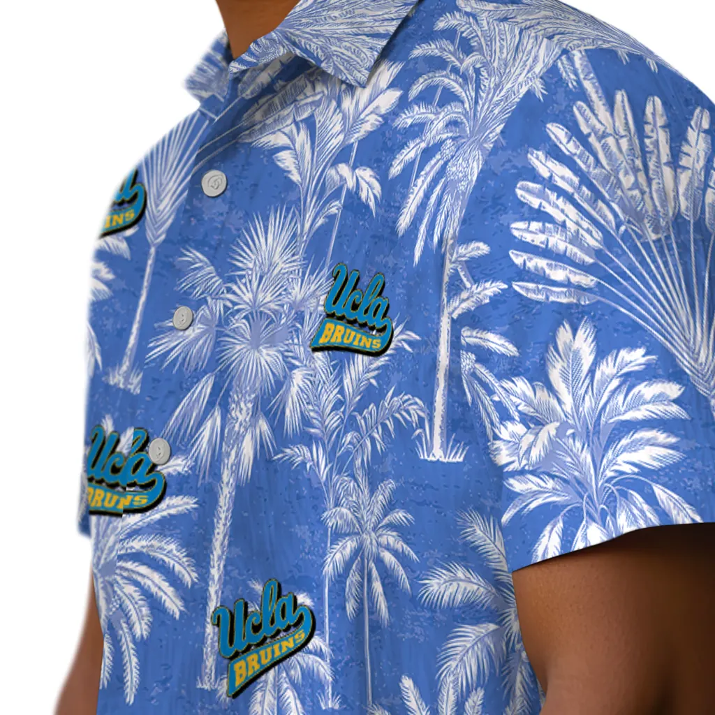 UCLA Bruins Hawaiian Shirt - Vintage Palm Tree ucla bruins palm shadows blue hawaiian shirts trendy