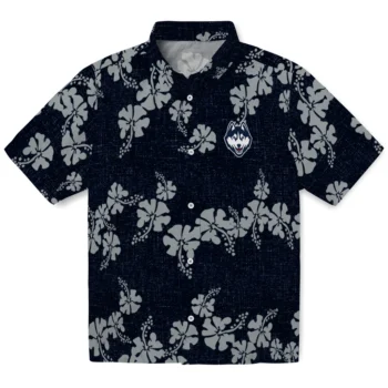 uconn huskies hibiscus petals blue hawaiian shirts best selling