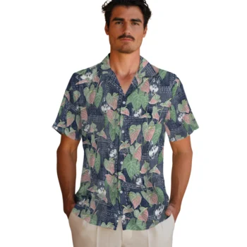 uconn huskies anthurium overlay blue hawaiian shirts fashion forward