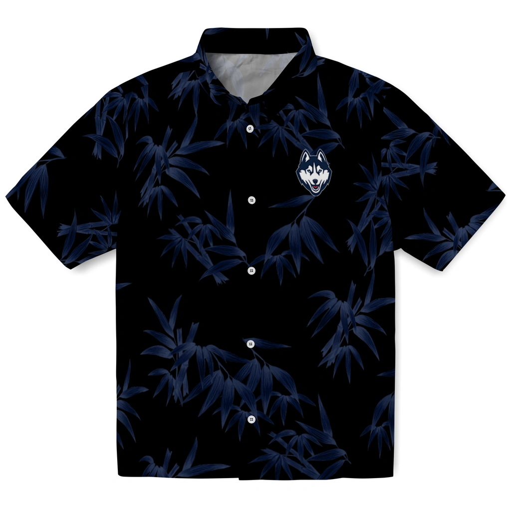UConn Huskies Hawaiian Shirt - Bamboo Branches uconn huskies bamboo branches blue black hawaiian shirts best selling