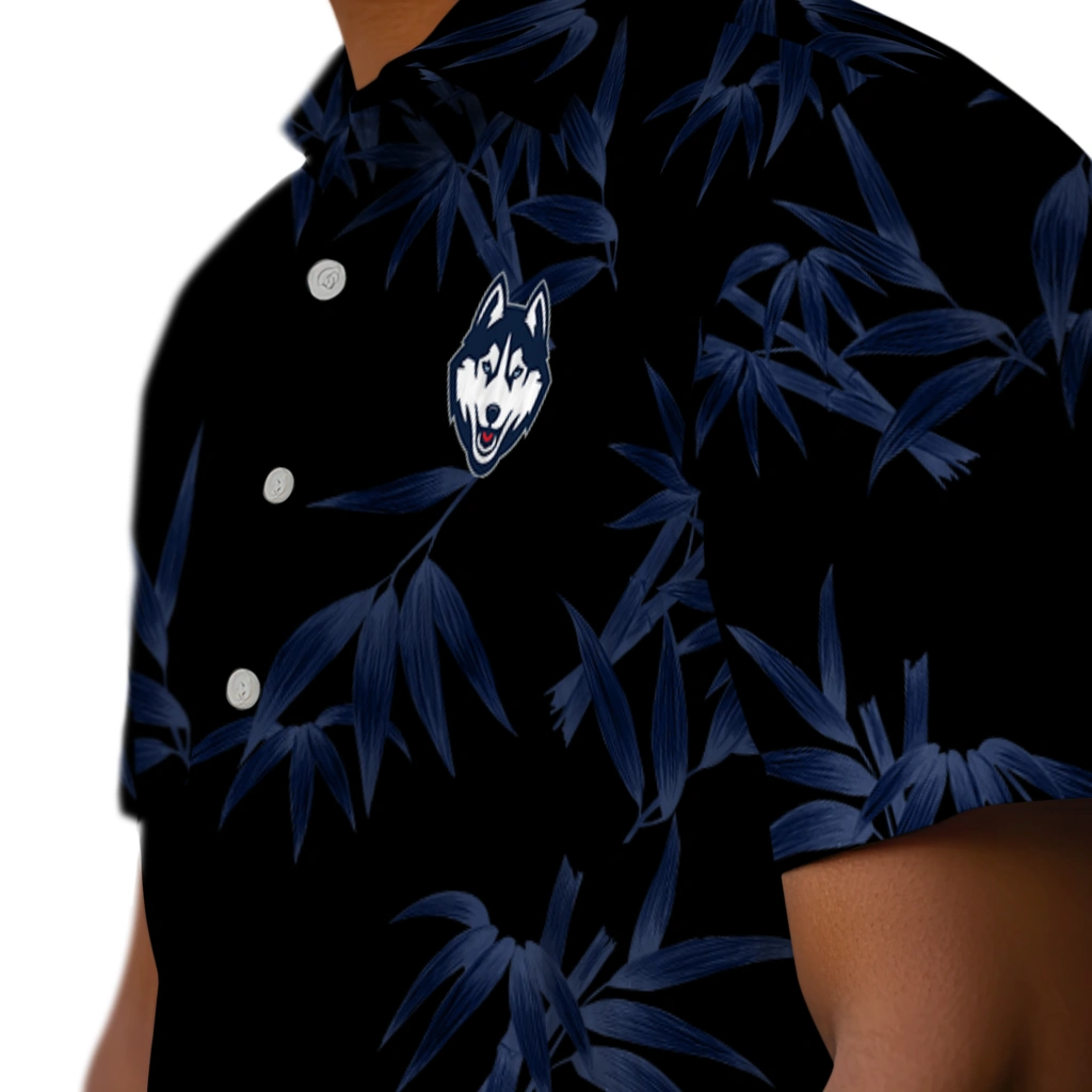 UConn Huskies Hawaiian Shirt - Bamboo Branches uconn huskies bamboo branches blue black hawaiian shirts trendy