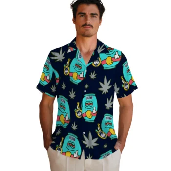 uconn huskies bong smile blue hawaiian shirts fashion forward