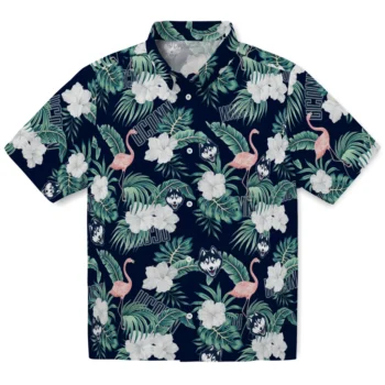 uconn huskies flamingo palms blue hawaiian shirts best selling