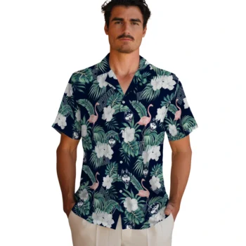 uconn huskies flamingo palms blue hawaiian shirts fashion forward