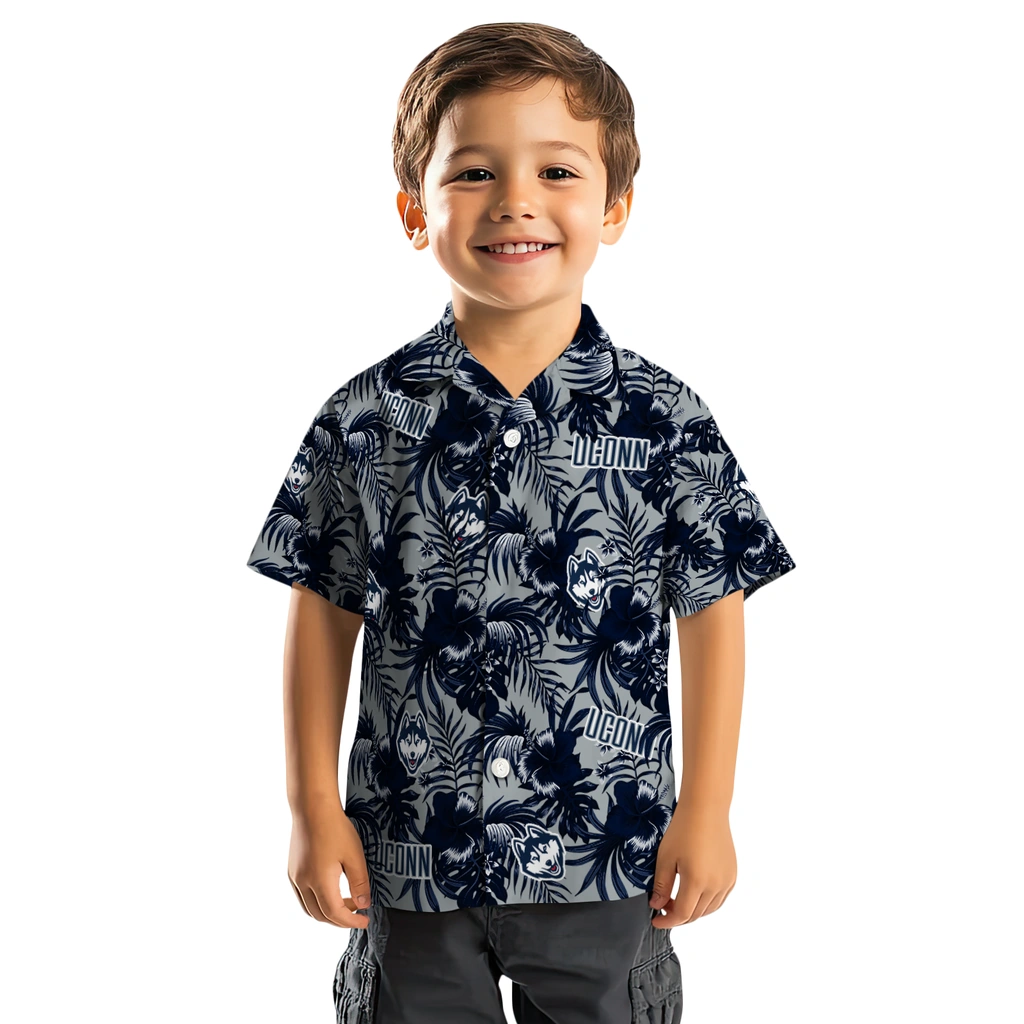 UConn Huskies Hawaiian Shirt - Hibiscus Exotic uconn huskies hibiscus exotic blue hawaiian shirts top rated
