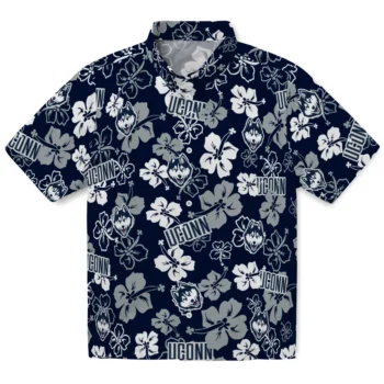 uconn huskies hibiscus bloom blue hawaiian shirts best selling