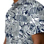 UConn Huskies Hawaiian Shirt – Hibiscus Overlay