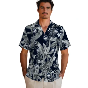 uconn huskies palm leaves blue hawaiian shirts fashion forward