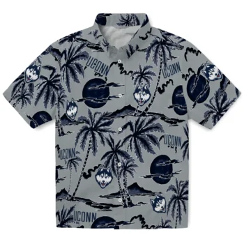 uconn huskies palm sunset hawaiian shirts best selling