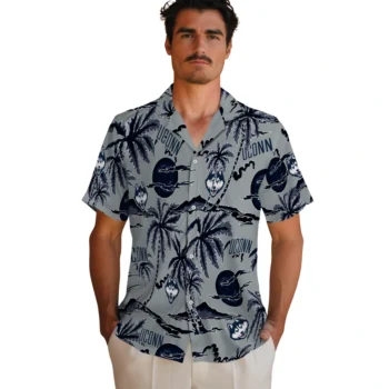 uconn huskies palm sunset hawaiian shirts fashion forward