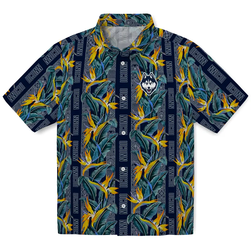 UConn Huskies Hawaiian Shirt - Paradise Vines uconn huskies paradise vines blue hawaiian shirts best selling