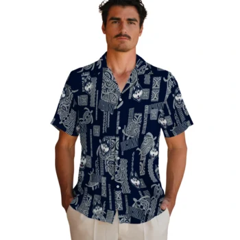 uconn huskies turtle lines blue hawaiian shirts fashion forward