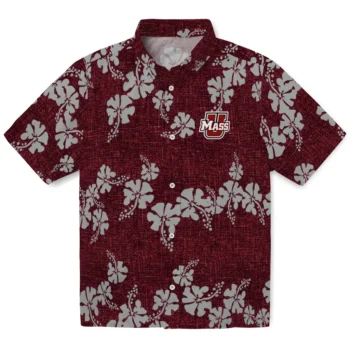 umass minutemen hibiscus petals red hawaiian shirts best selling