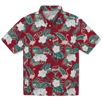 umass minutemen flamingo palms red hawaiian shirts best selling