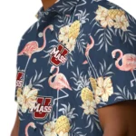 UMass Minutemen Hawaiian Shirt – Flamingo Hibiscus