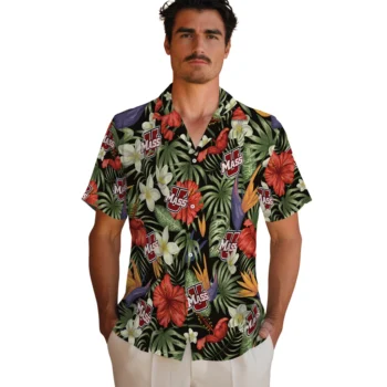 umass minutemen hibiscus bird hawaiian shirts fashion forward