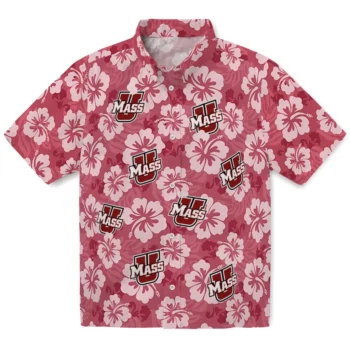 umass minutemen hibiscus cluster red hawaiian shirts best selling
